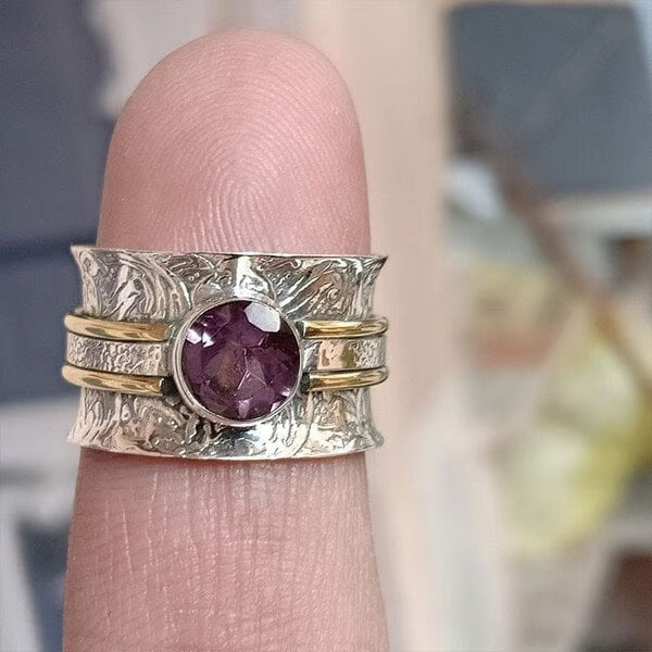925 BohemianStyle Crystal Meditation Ring