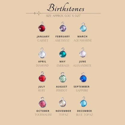 Carabiner Personalized Name Birthstone Necklace