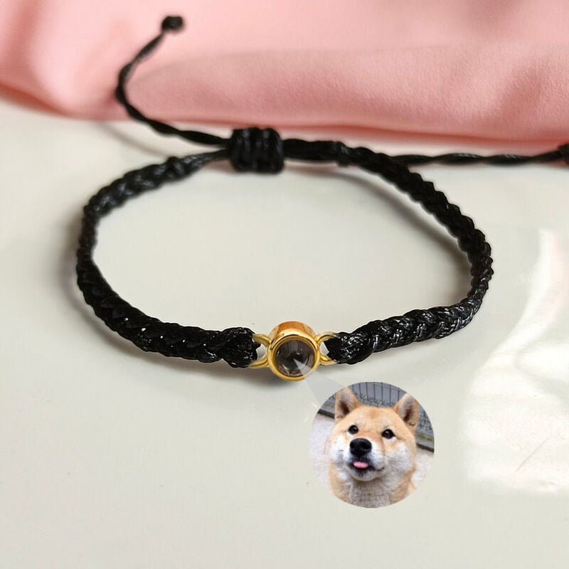 Sterling Silver Personalized Rope Picture Projection Bracelet Sincere Gift