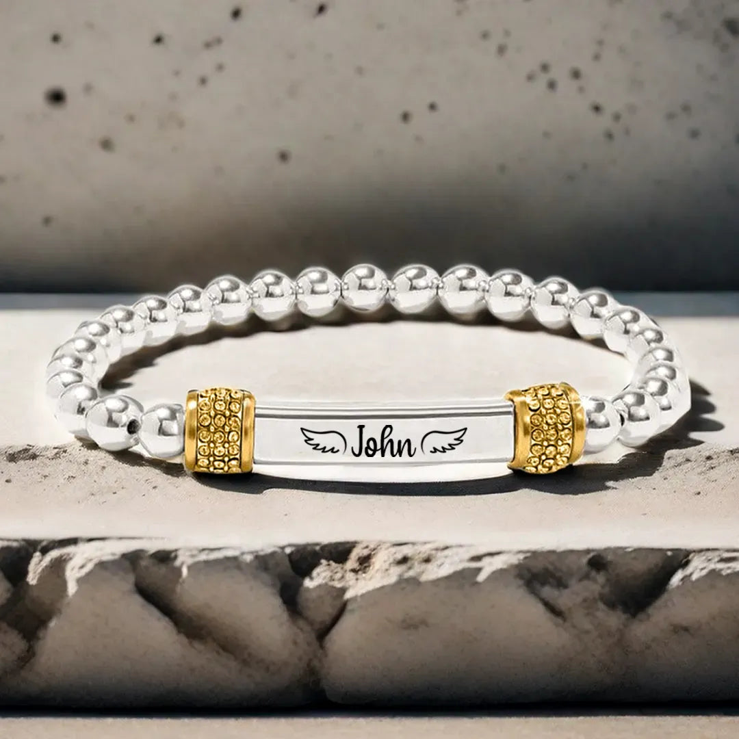For Memorial -  I'm a Wife to a Husband  Custom Name Bead Bracelet