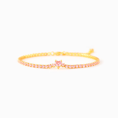 I Am Enough Pavé Heart Bracelet