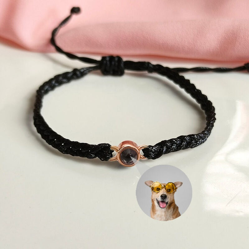 Sterling Silver Personalized Rope Picture Projection Bracelet Sincere Gift