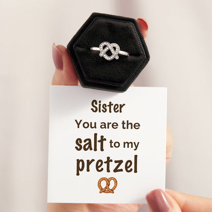 Sister Pretzel Heart Ring