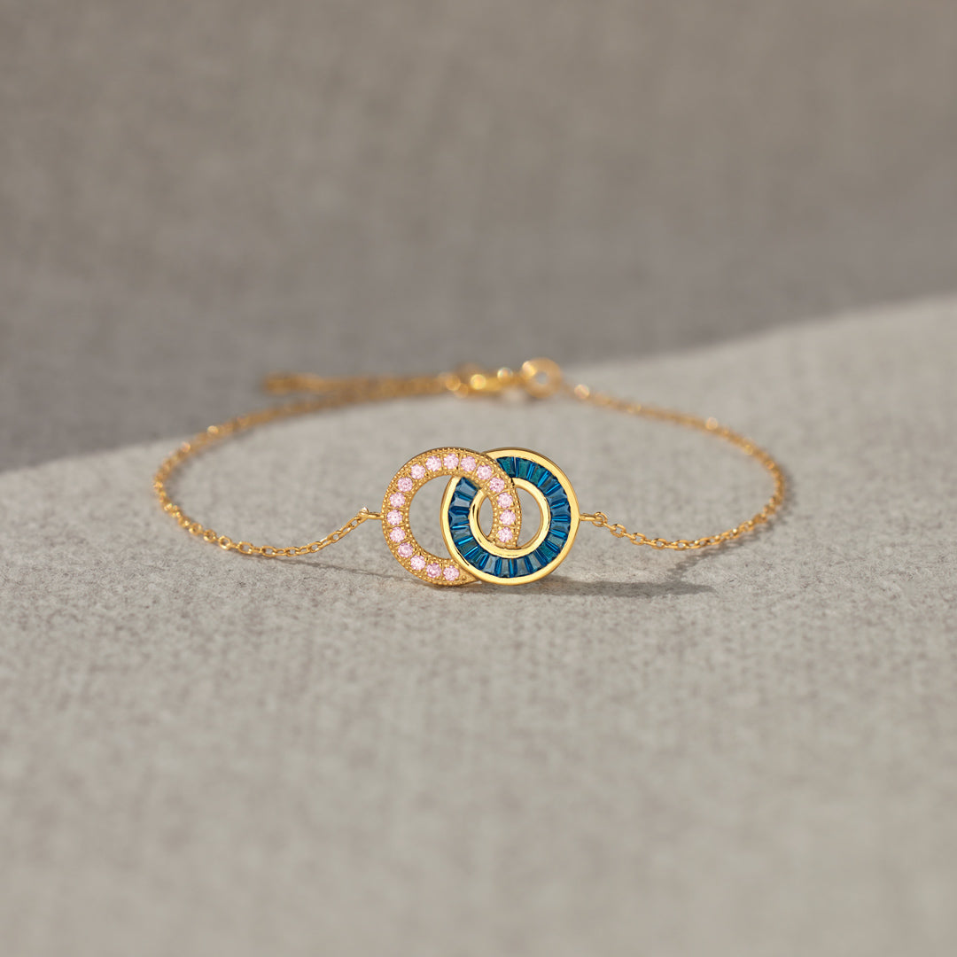 Mother & Daughter Linking Circles Bracelet