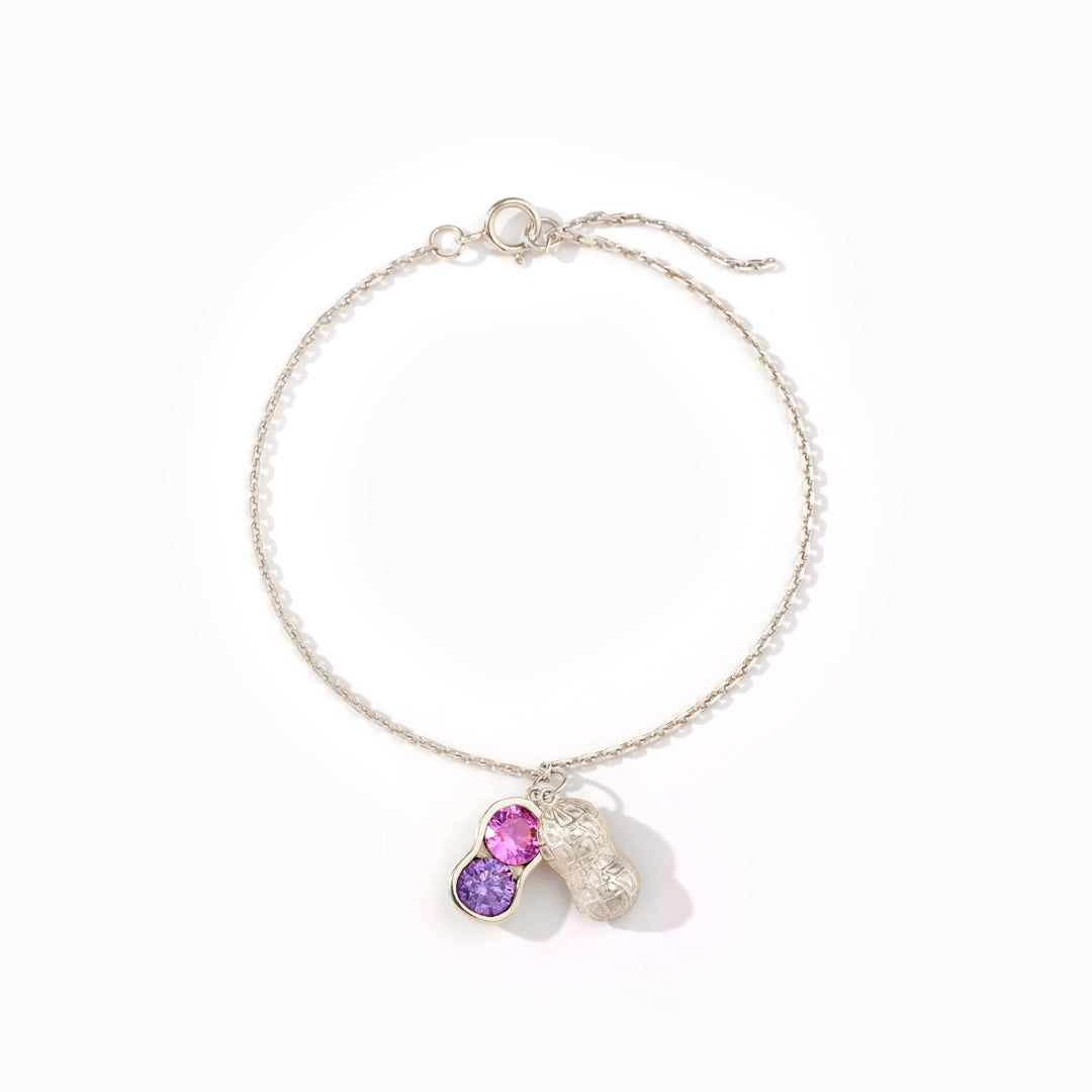 We Are Besties Birthstone Peanut Bracelet