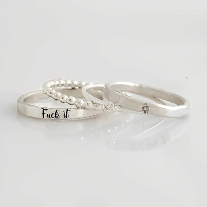 FUCK IT STACKED RING - 4 RINGS SET