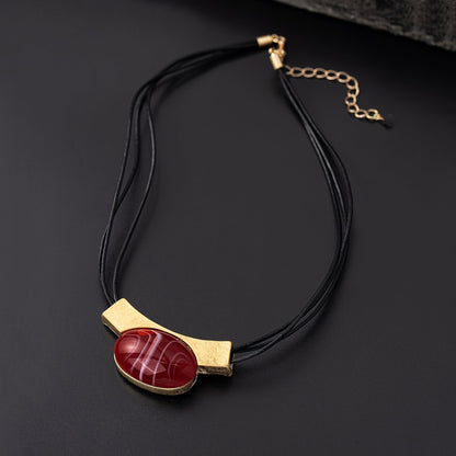 Elegant Bohemian Gemstone Gold Plated Necklace
