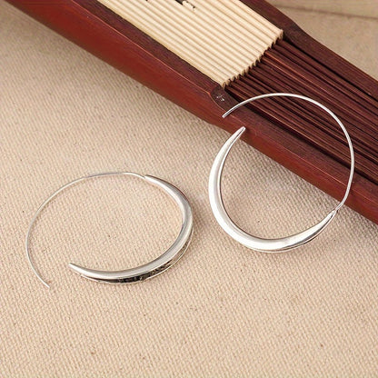 Handcrafted Retro Boho Copper Hoop Earrings