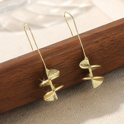 Vintage Gold Plated Leaf Statement Drop Earrings
