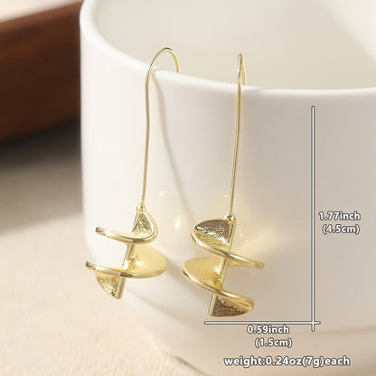 Vintage Gold Plated Leaf Statement Drop Earrings