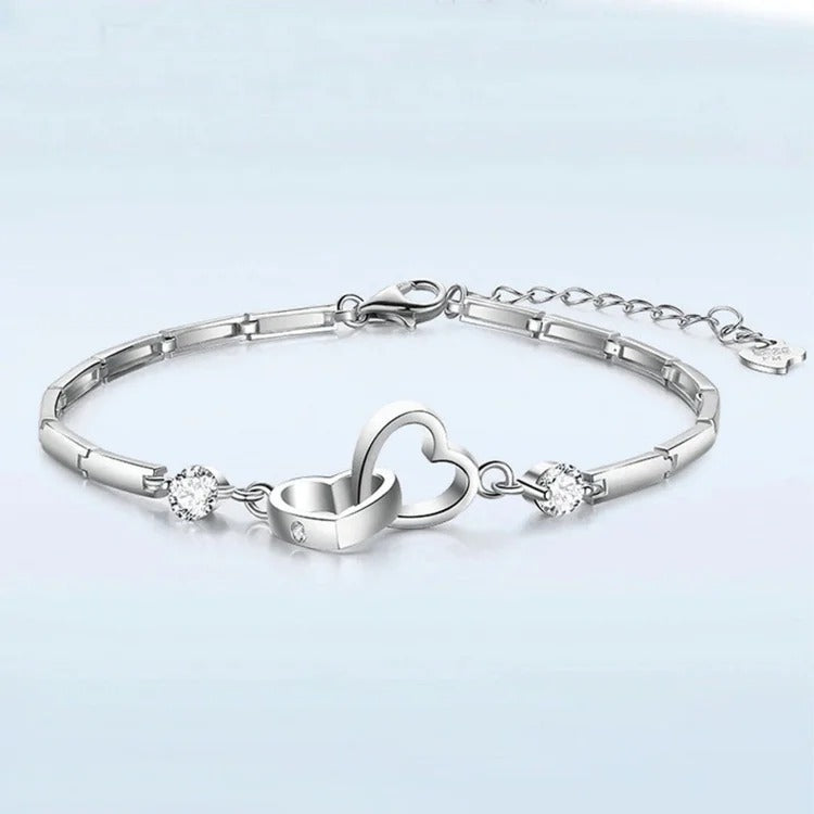 For Love - Distance and Time Will Never Break us Apart Heart to Heart Bracelet