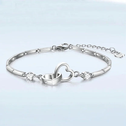For Love - Distance and Time Will Never Break us Apart Heart to Heart Bracelet