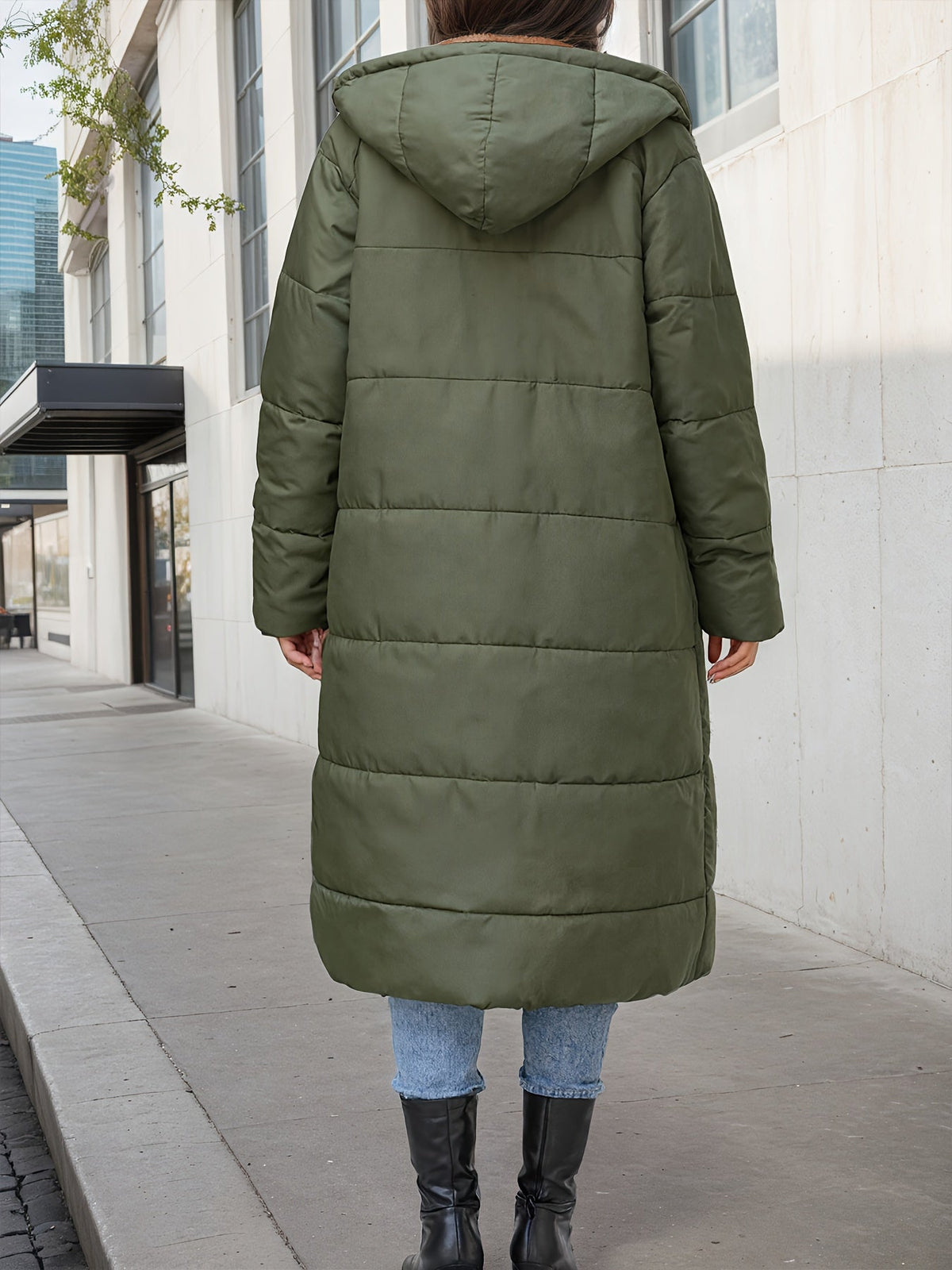 Celeste™ – Plush Quilted Long Hooded Coat