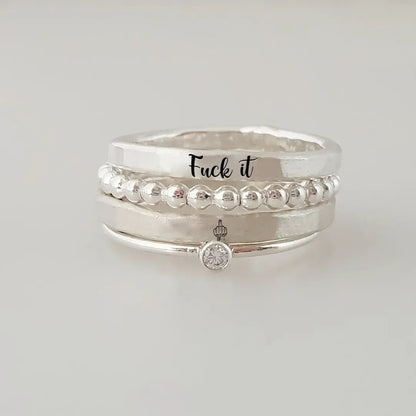 FUCK IT STACKED RING - 4 RINGS SET