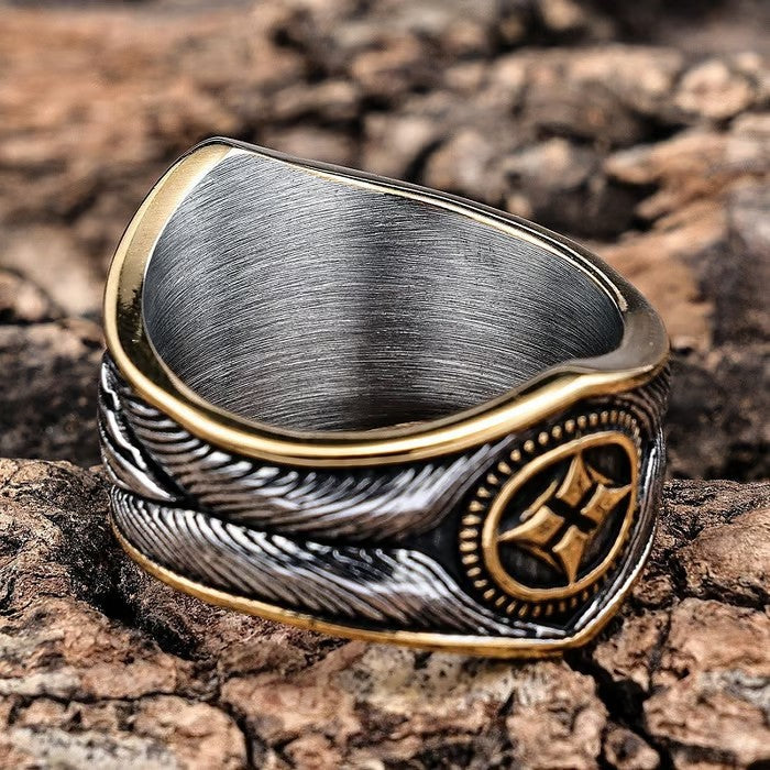 European and American retro turquoise personalized Indian style ring