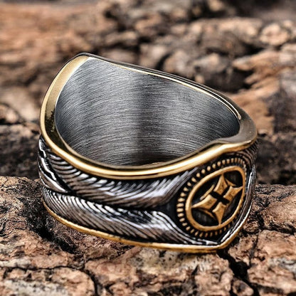 European and American retro turquoise personalized Indian style ring
