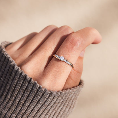 Sterling Silver Always With You Round-Cut Accent Ring