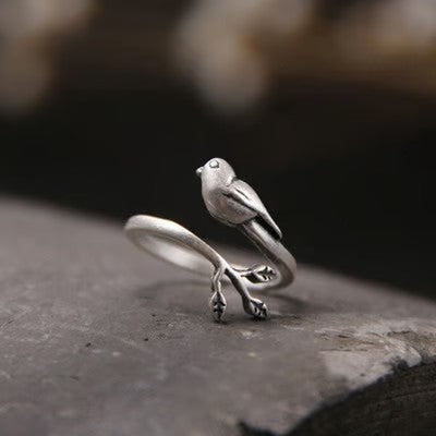Sterling Silver Bird Adjustable Ring