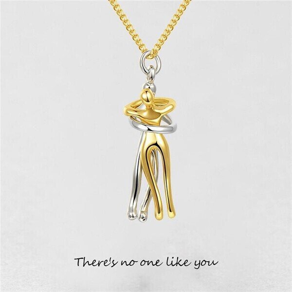 Unity Hug Couple Necklace