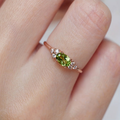 Bohemian Style Classic Oval Zirconia Rose Gold Plated Ring