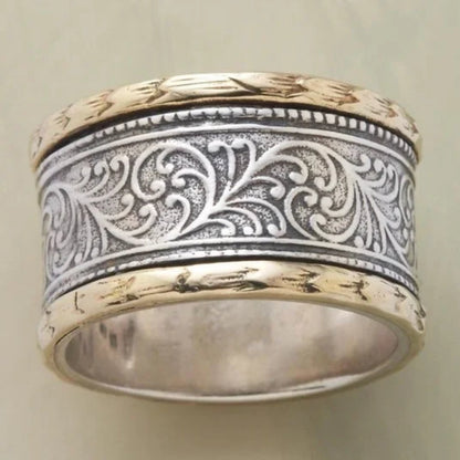 Vintage Bohemian Two Tone Golden & Silver Ring