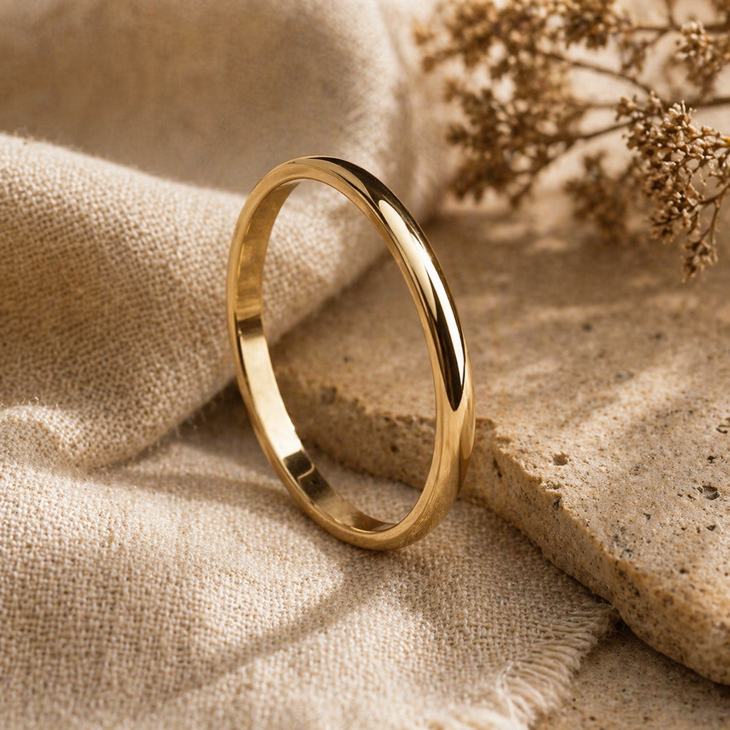 Simple ring made of gold and silver