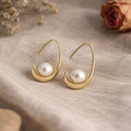 Elegant Pearl and Gold Earrings