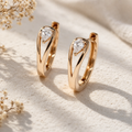 Exquisite Zirconia Golden Drop Earrings