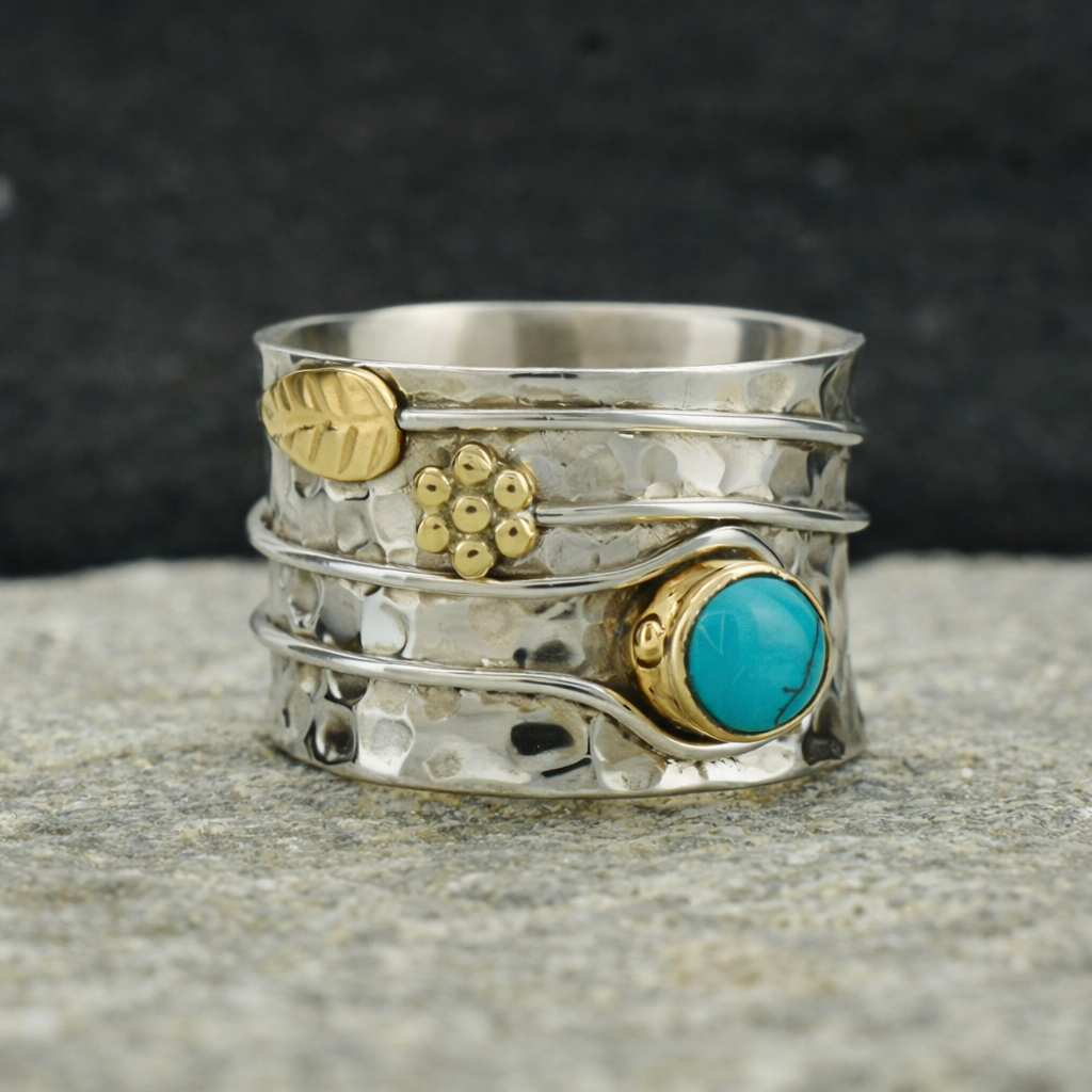 Bohemian Gemstone Meditation Silver Ring