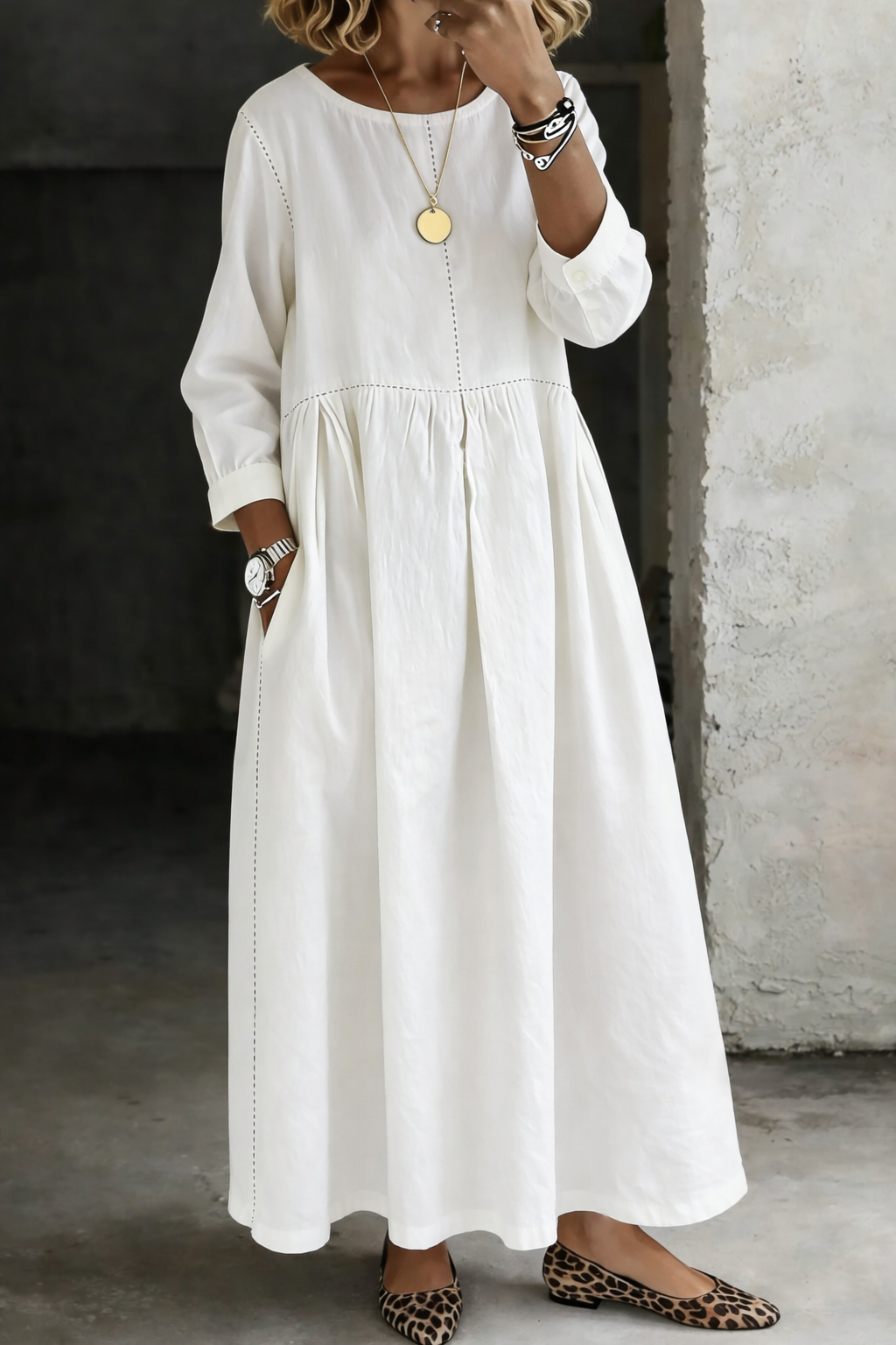 Elena | Vintage Denim Maxi Dress