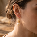 Vintage Pearl Golden Threads Earrings