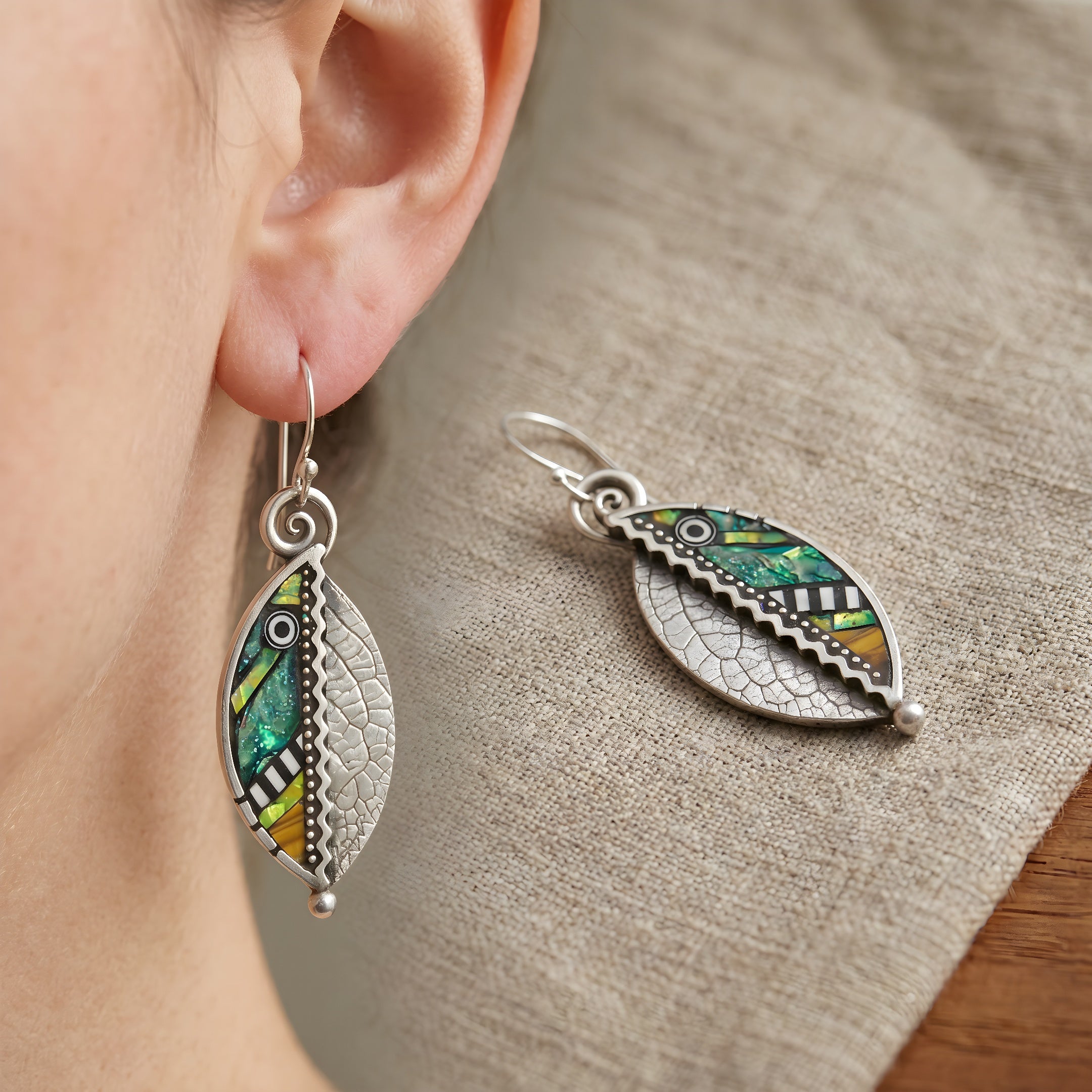 Bohemian Colorful Leaf Earrings