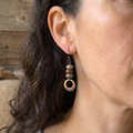 Rustic Stone Bead Hoop Earrings