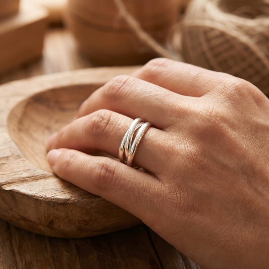 Silver Thin Stacked Rings