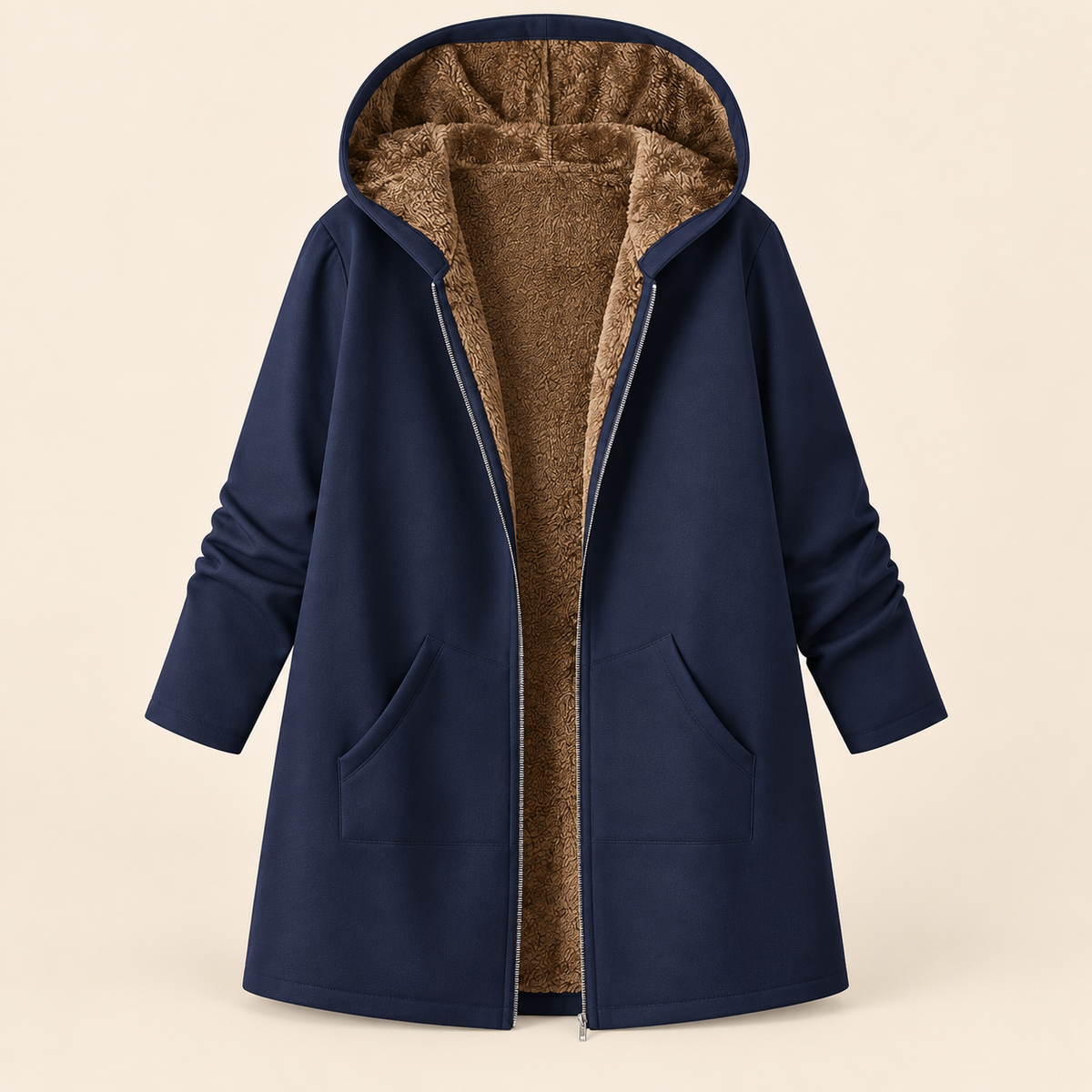 Lillian™ | Cozy Sherpa-Lined Hooded Coat
