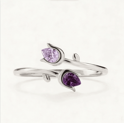 For Friend- We Will Bloom In Our Own Lives Birthstones Tulip Ring