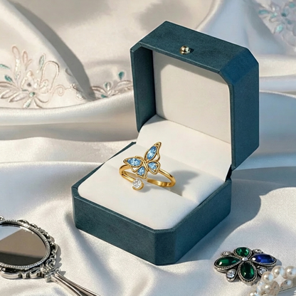 FOR MEMORIAL - THEY FLY WITH US CUSTOM BIRTHSTONE BUTTERFLY RING