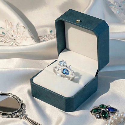 Mother&Daughter Double Birthstones Tulip Ring