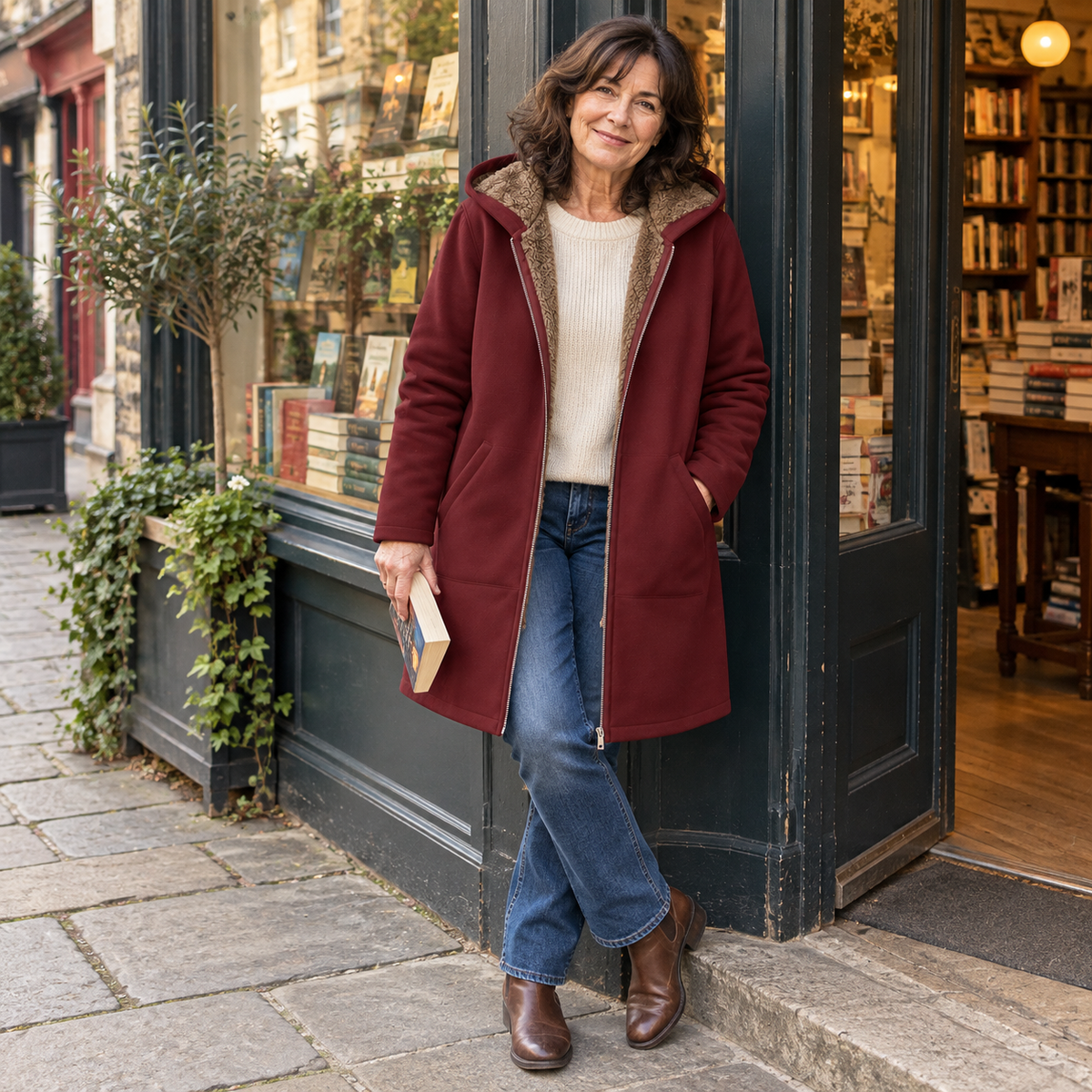 Lillian™ | Cozy Sherpa-Lined Hooded Coat