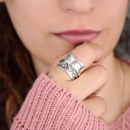 Vintage Bohemian Silver Flower Ring