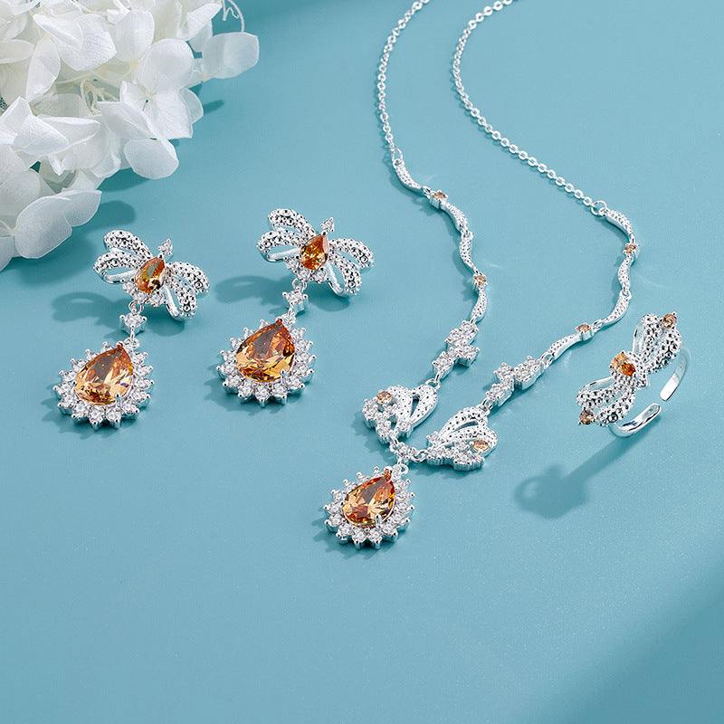 🎉NEW YEAR PRE-SALE🎁Imperial Topaz French Bow Jewelry Set