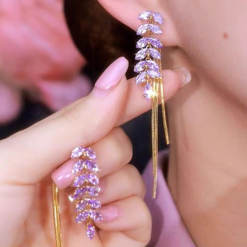 14K Gold-Plated Exquisite Long Wheat Tassel Earrings