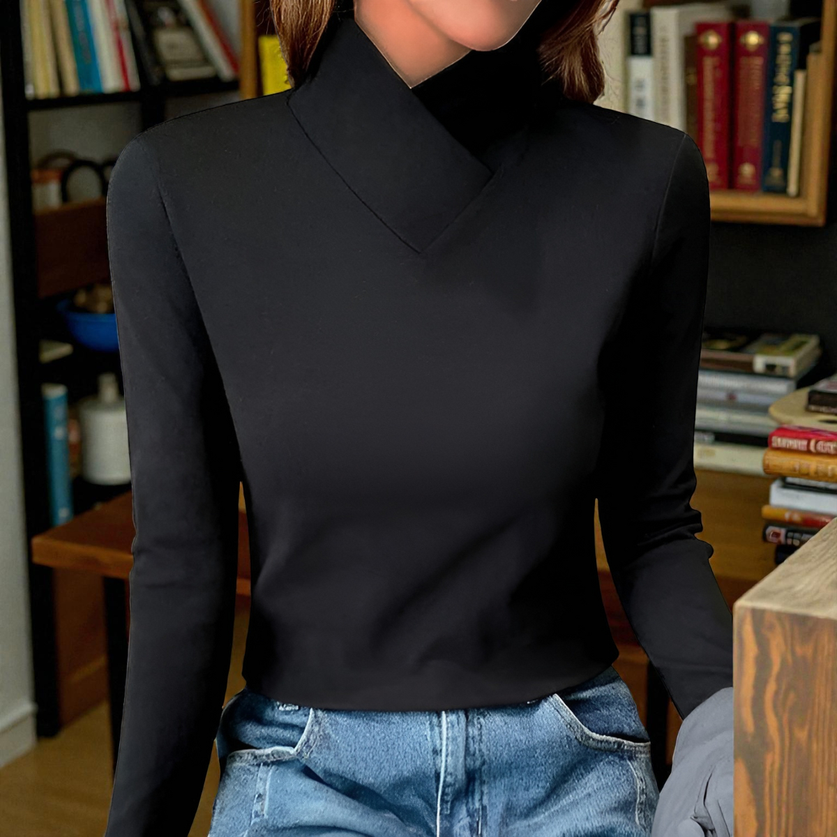 Sherie™ Elegant High-Neck Sweater