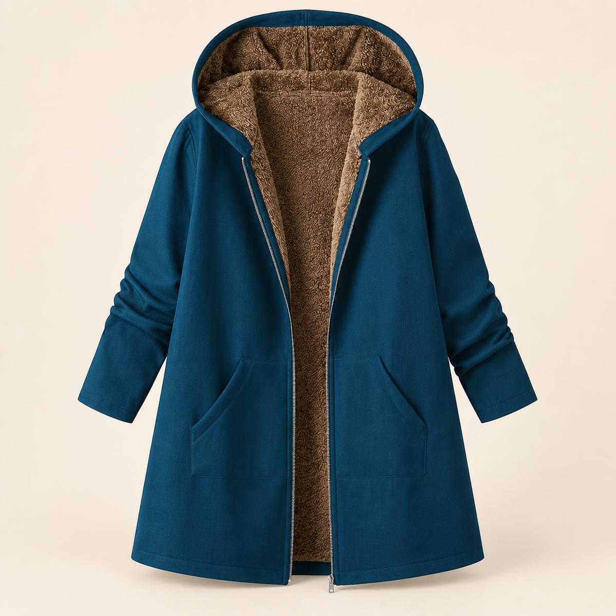 Lillian™ | Cozy Sherpa-Lined Hooded Coat