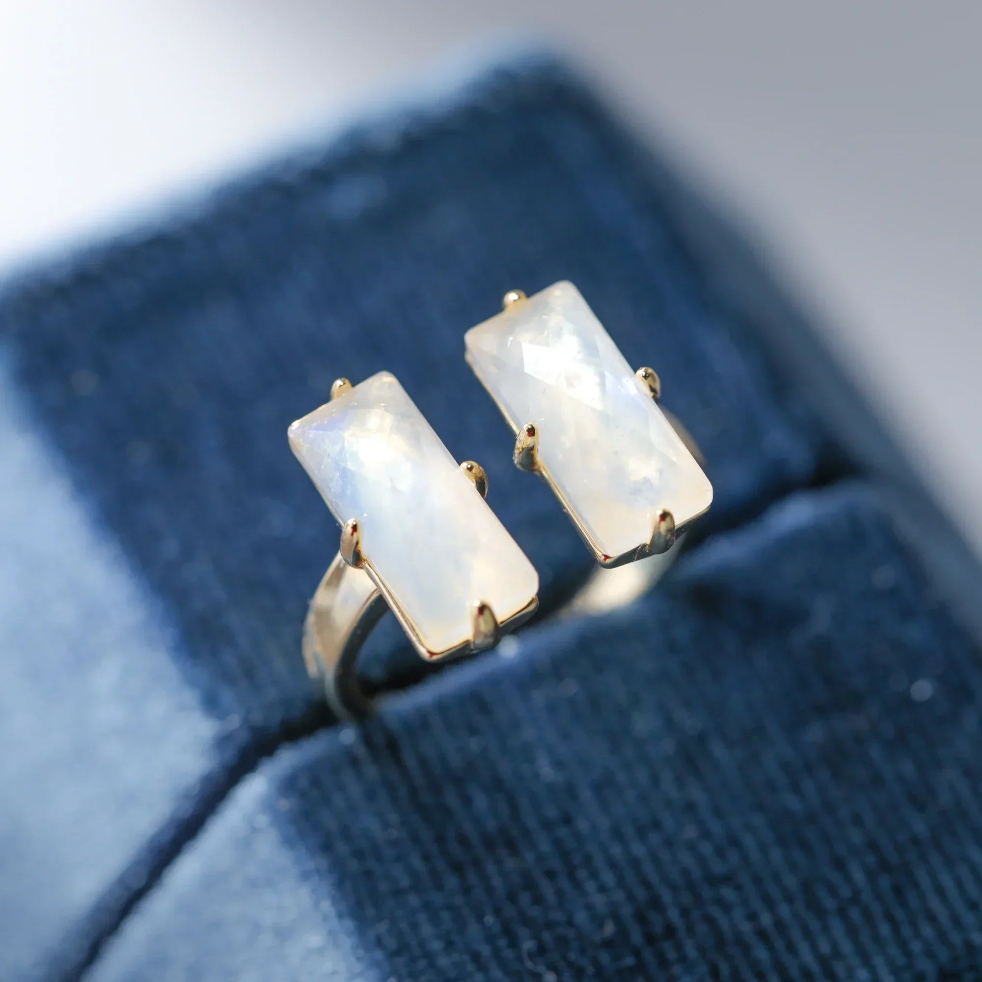 Natural Moonstone Gemstone Engagement Ring