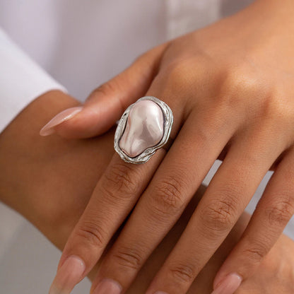 Chunky Baroque Pearl Cocktail Rings