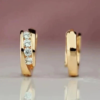 Gold Elegant Zirconia Earrings
