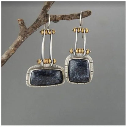 Handcrafted Turquoise Silver Drop Earrings