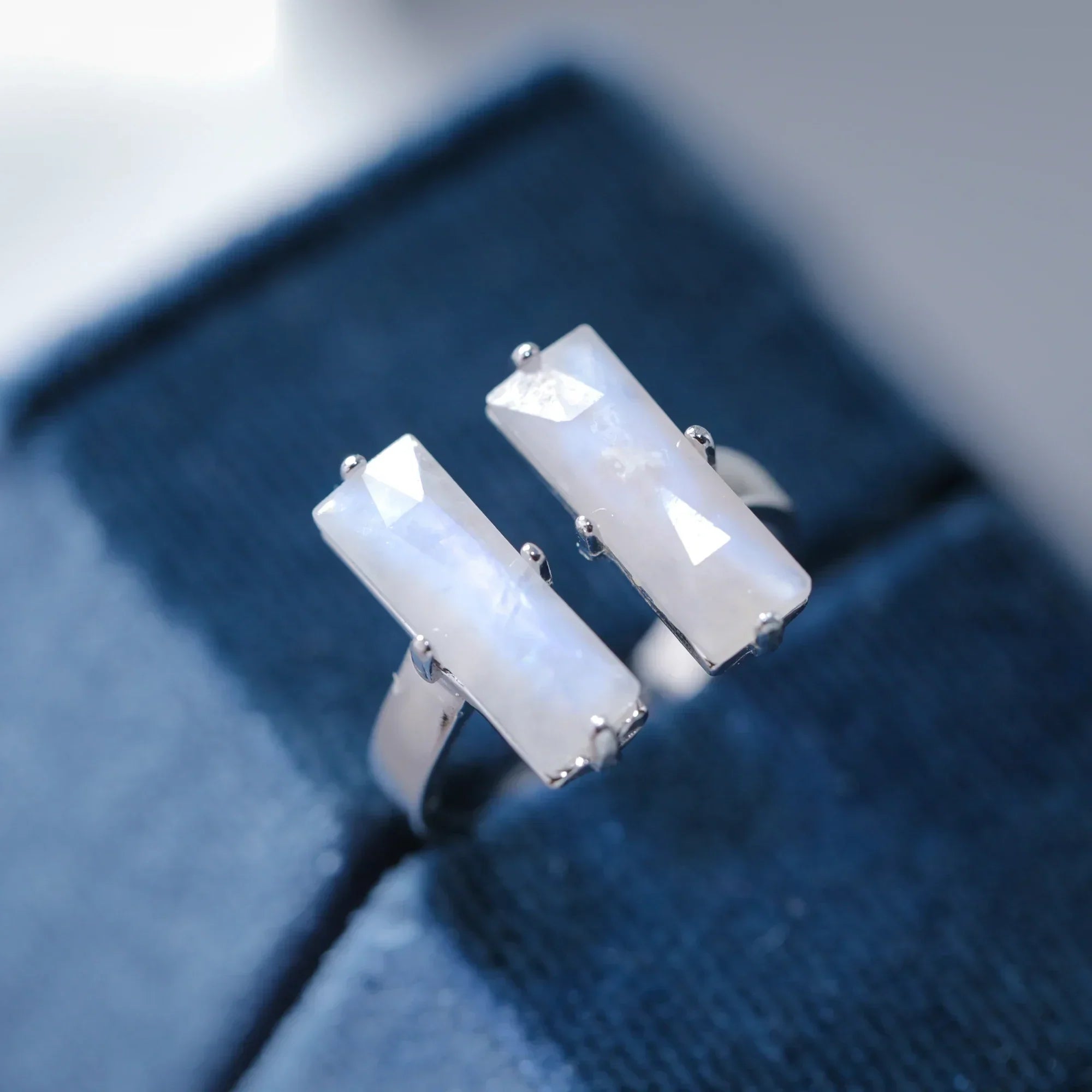 Natural Moonstone Gemstone Engagement Ring