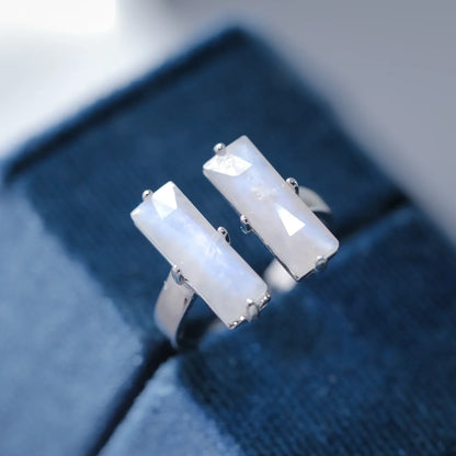 Natural Moonstone Gemstone Engagement Ring